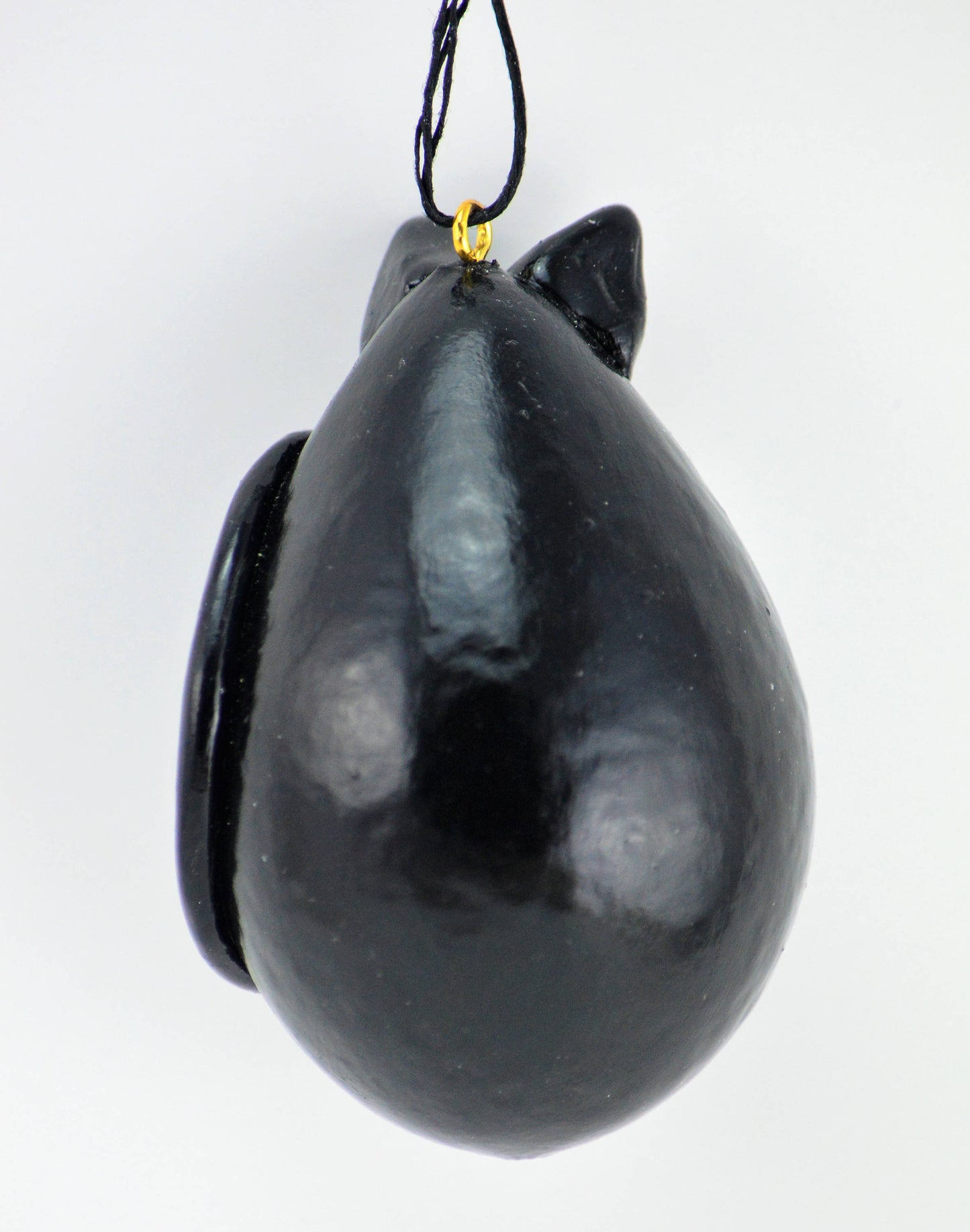 Tuxedo Cat, Egg gourd ornament, Gourdament, Black and white cat, hanging cat, Christmas Ornaments Handmade, Holiday ornaments - Gourdaments