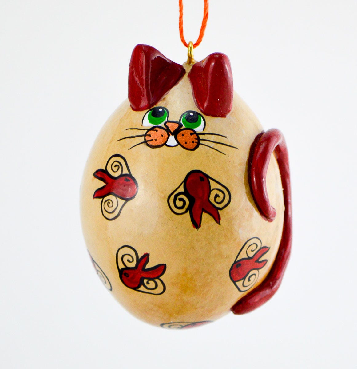 Cat Ornament with Goldfish 