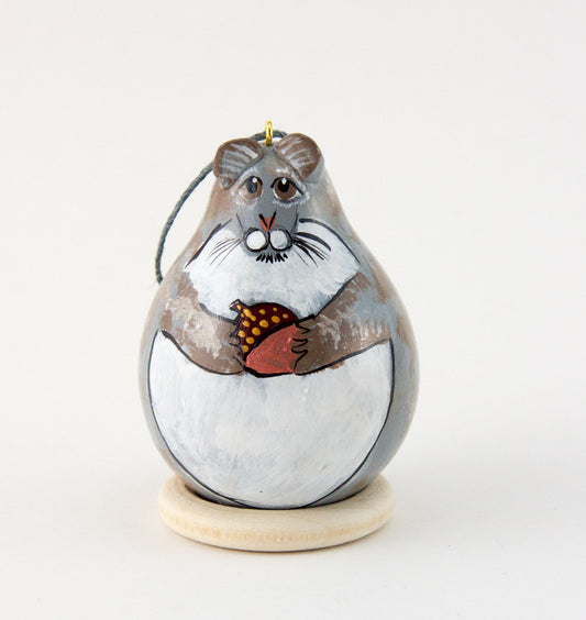 Squirrel Ornament, Tree Squirrel, Gray,  Gourd Ornament, Holiday Ornament, Squirrel Collector, Wildlife Ornament,  Christmas Ornament - Gourdaments