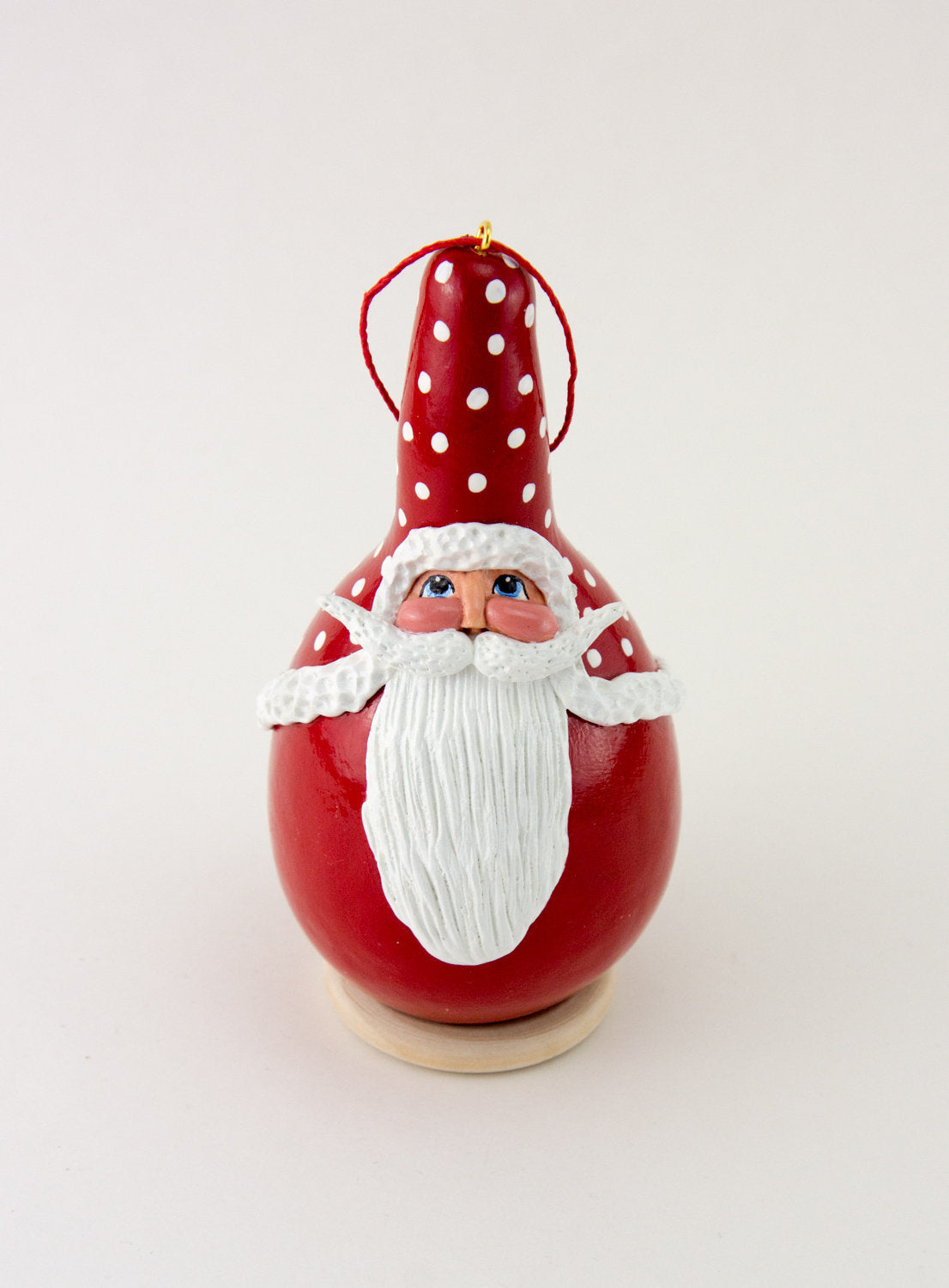 Santa Ornament, Gourd Art, Christmas Tree Decoration, Father Christmas Ornament, Old World Santa, Santa Claus, Holiday Ornament - Gourdaments