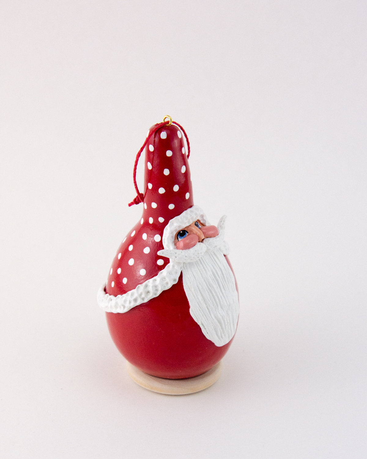Santa Ornament, Gourd Art, Christmas Tree Decoration, Father Christmas Ornament, Old World Santa, Santa Claus, Holiday Ornament - Gourdaments