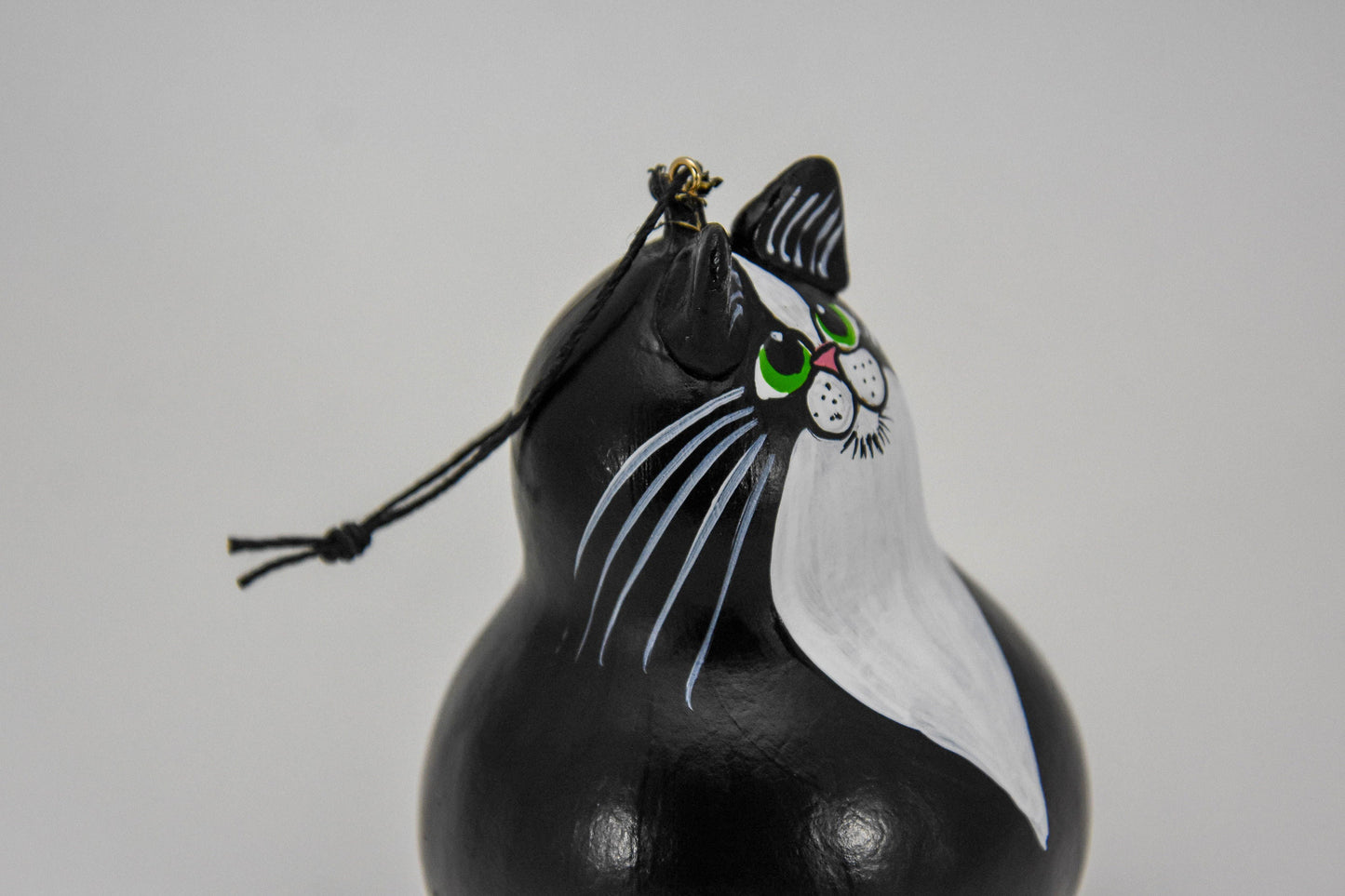 Tuxedo Cat Ornament - Gourdament - Gourd Ornament