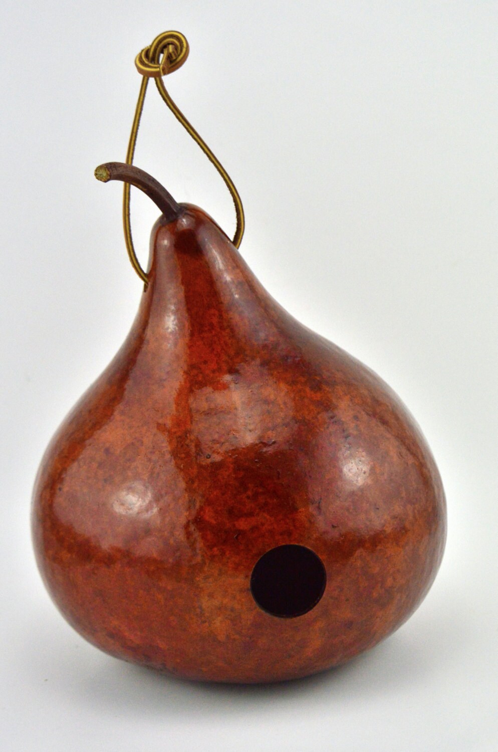 Gourd Birdhouse - Handmade - Mahogany