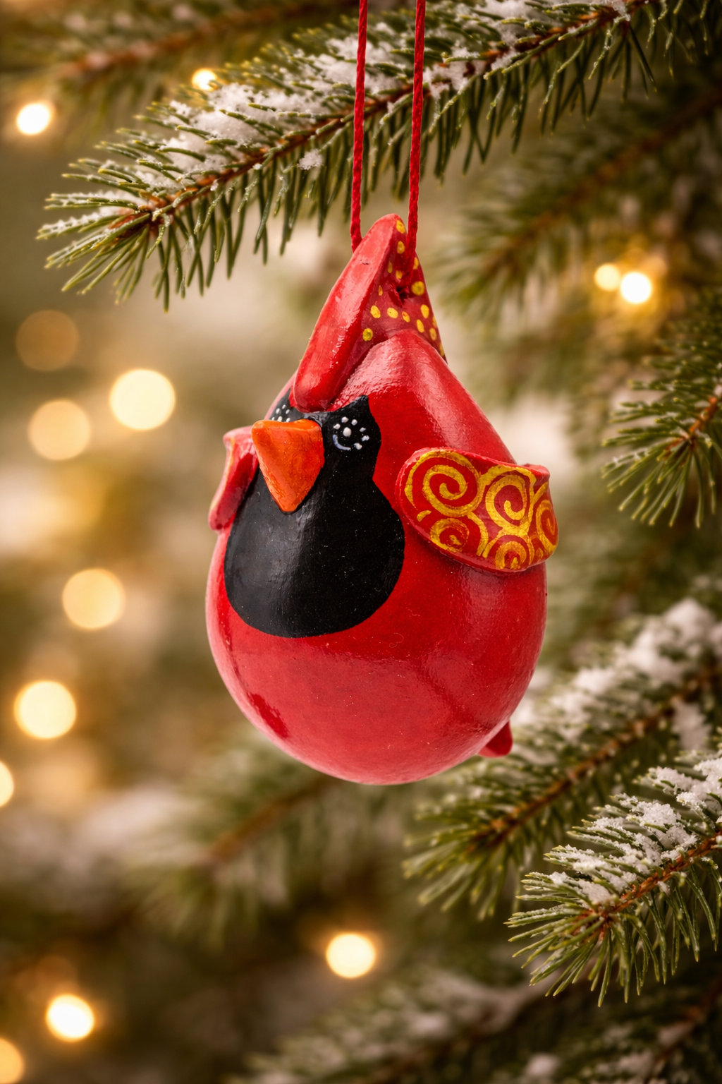 Red Cardinal Ornament – Handmade Memorial Bird Christmas Ornament