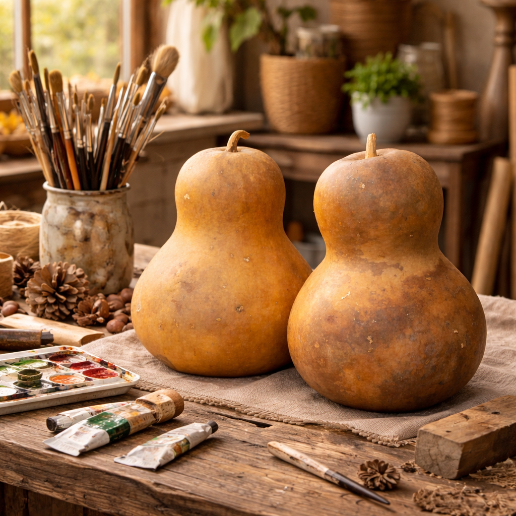 Dried Chinese Bottle Gourds – Natural Craft Gourds (6”, 8”, 9” Diameter)