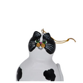 Hand painted cow cat ornament made from natural gourd, unique and personalized cat lover gift