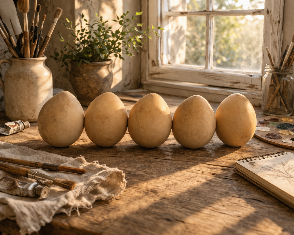 Natural Squatty Egg Gourds – Small Craft Gourds for Painting & Folk Art