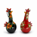 Hand Painted Chicken Gourd Ornament Set – Farmhouse Rooster Decor – Handmade Country Kitchen Gift