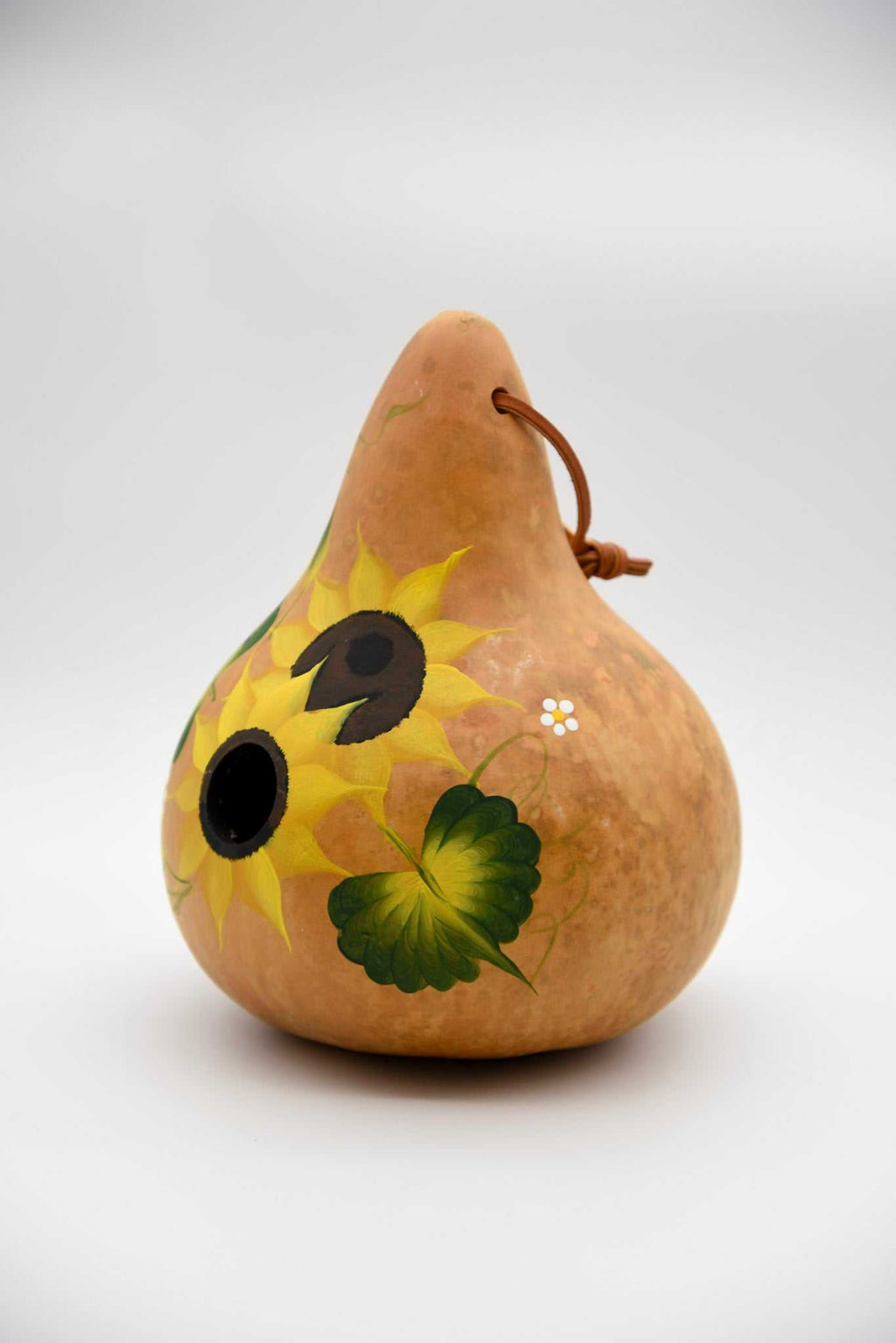 Hand Painted Sunflower Gourd Birdhouse – Handmade Outdoor Garden Birdhouse 10–12"