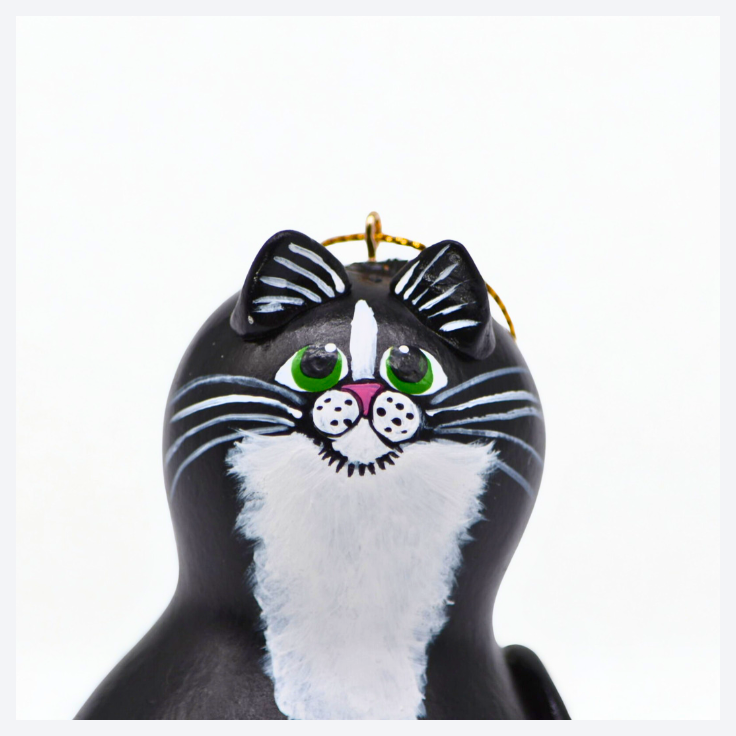 tuxedo cat ornament handmade bottle gourd