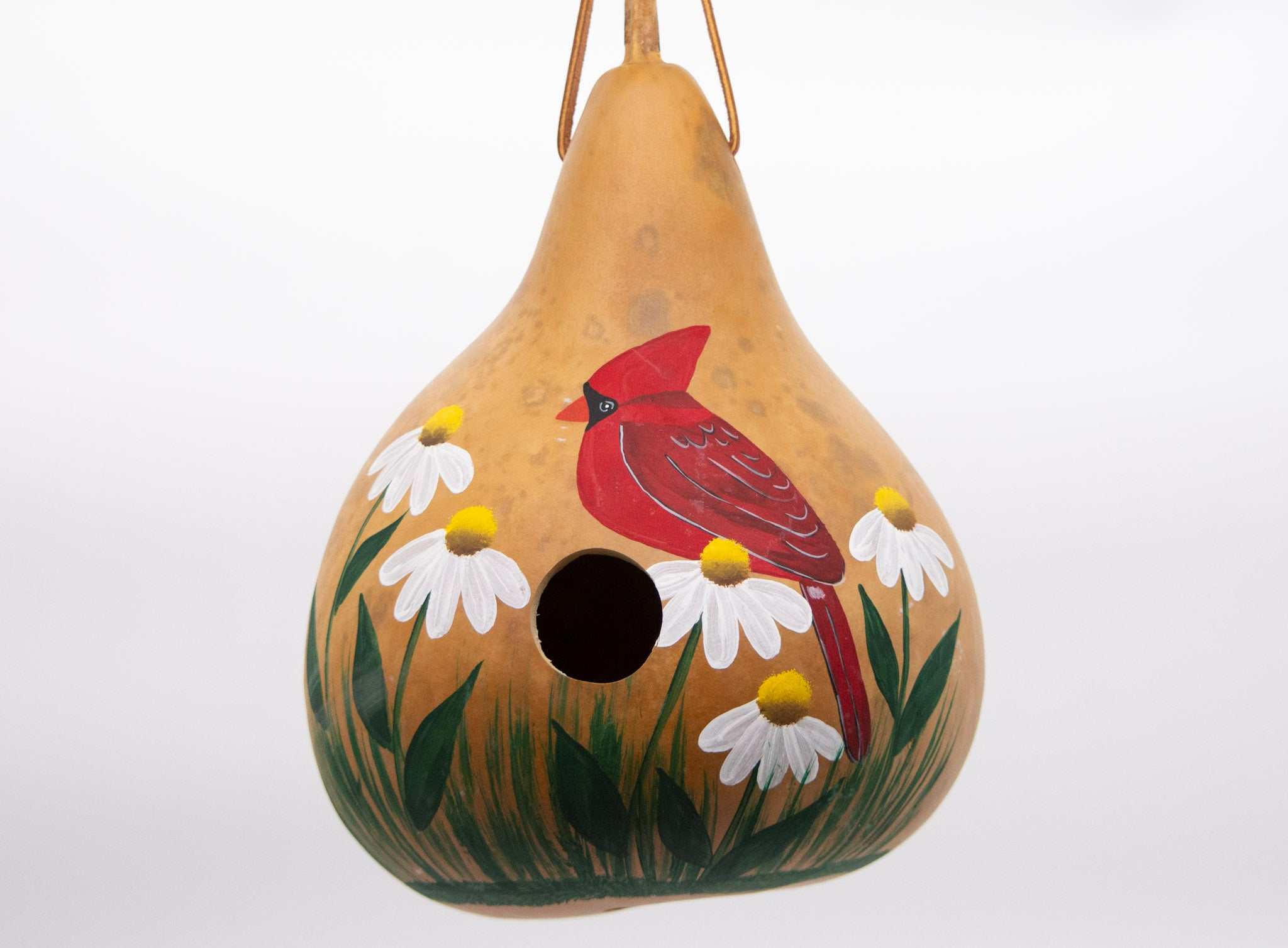 Cardinal Gourd Birdhouse - Handcrafted and Ready to Hang