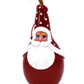 Handmade Santa gourd ornament with hand-painted Old World Santa face for unique holiday decor