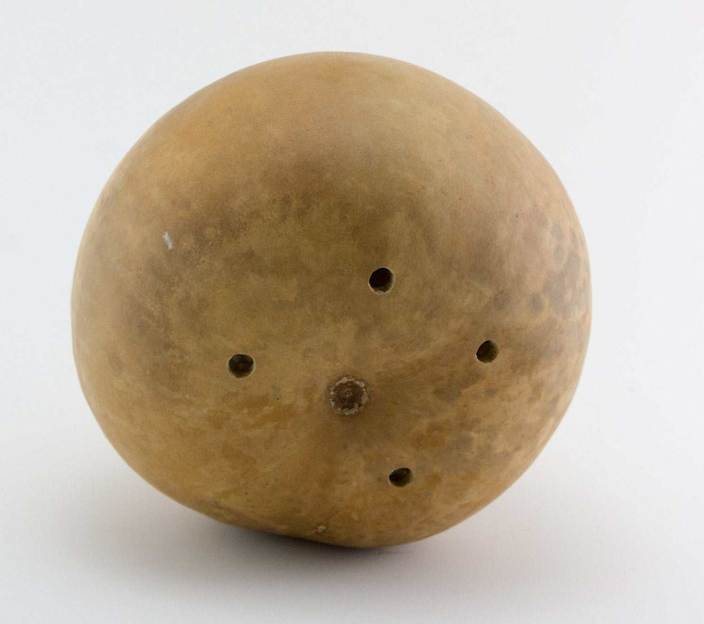 Natural unfinished gourd wren house with entrance holes for small birds, ready for DIY decoration