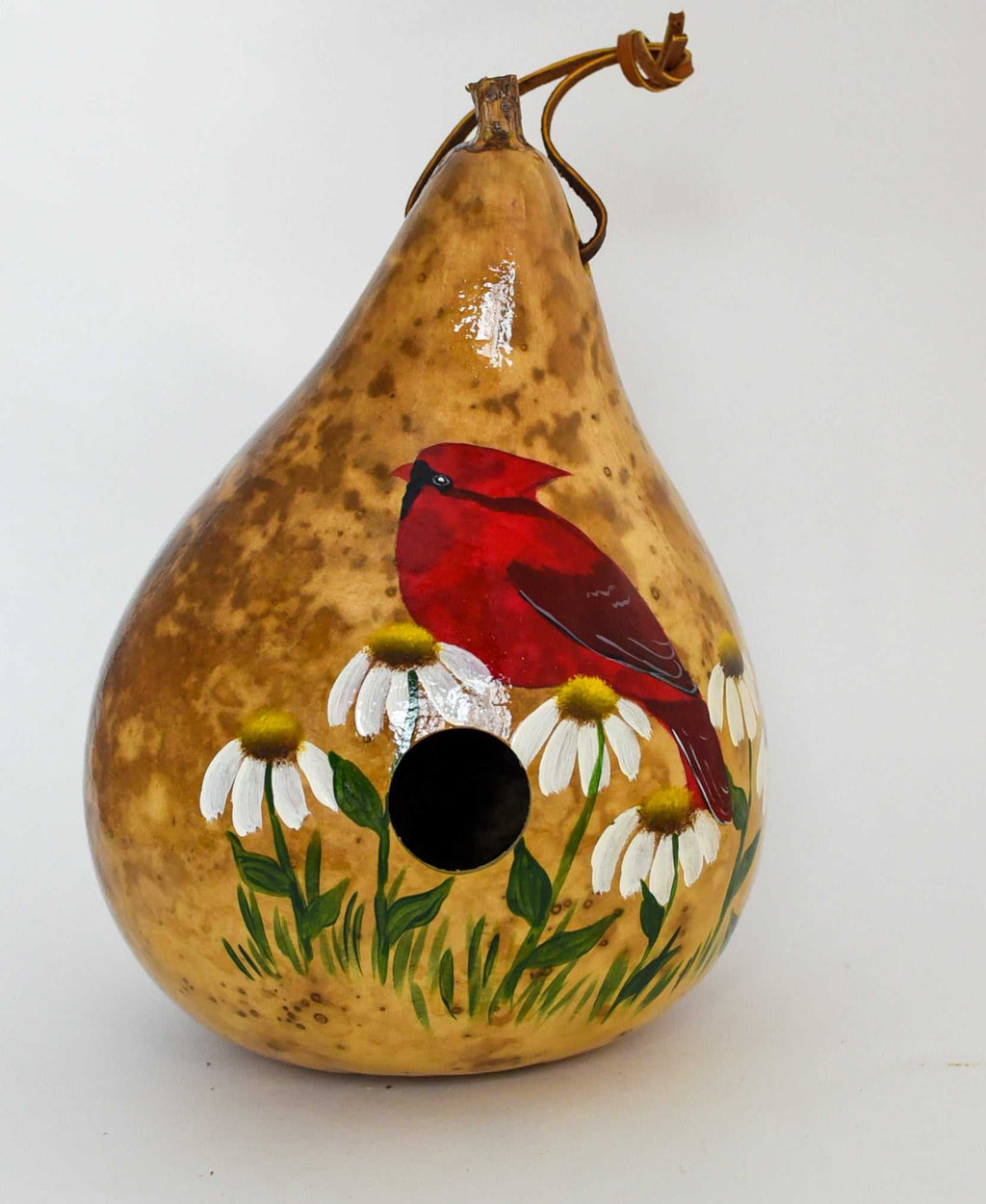 Cardinal Gourd Birdhouse - Handcrafted and Ready to Hang
