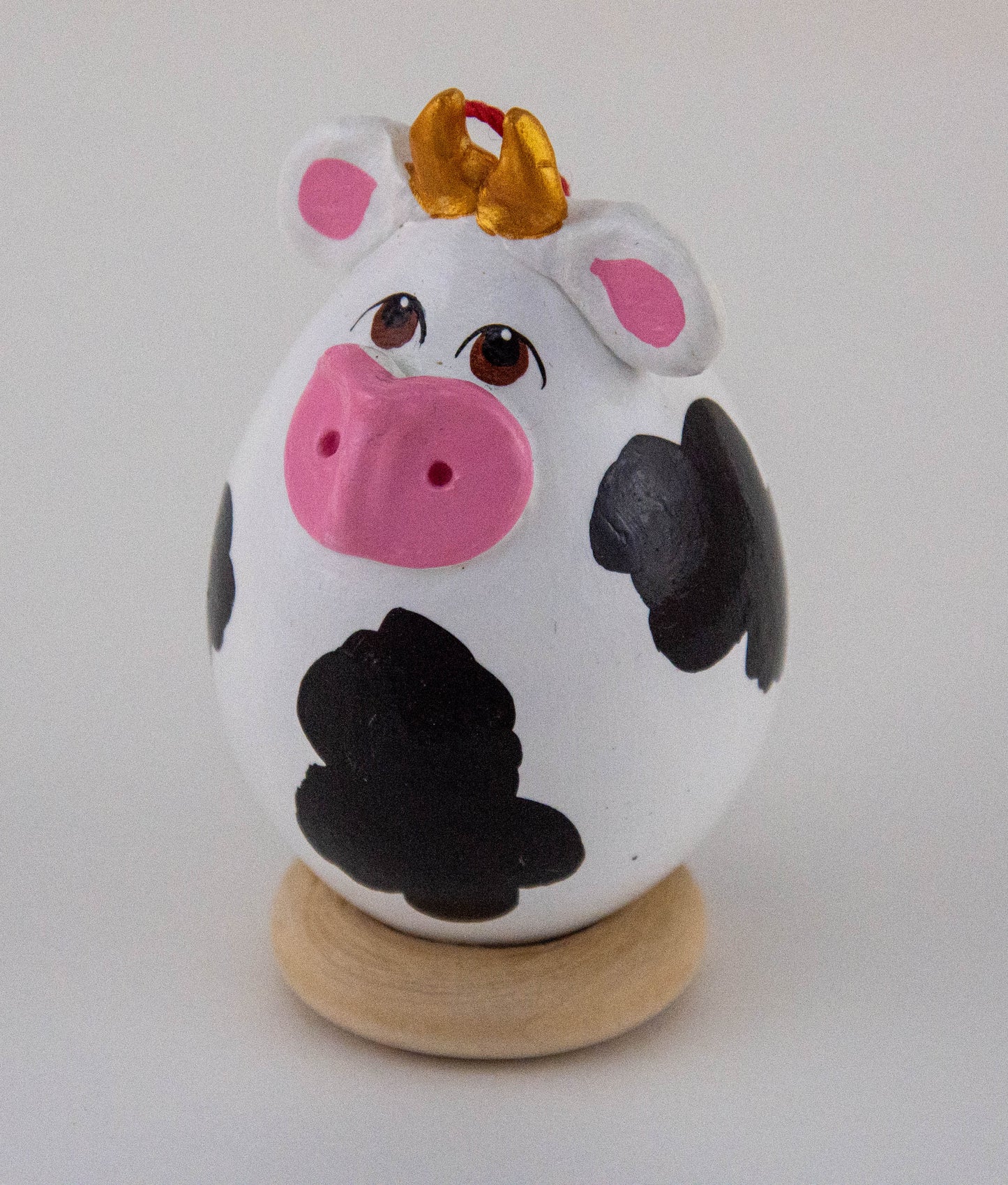 Cow Lover Gourd Ornament Handmade 