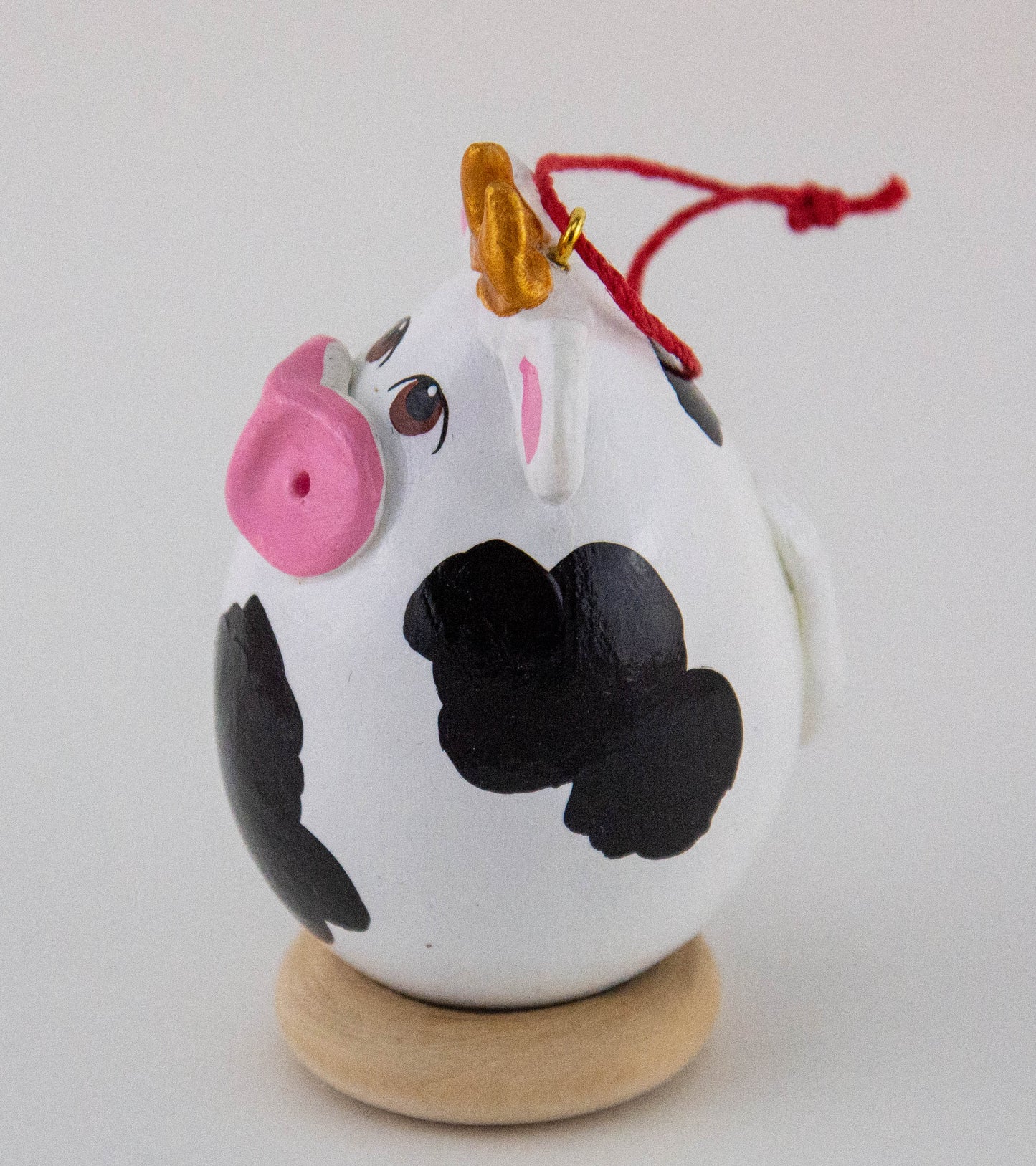 Cow Lover Gourd Ornament Handmade 