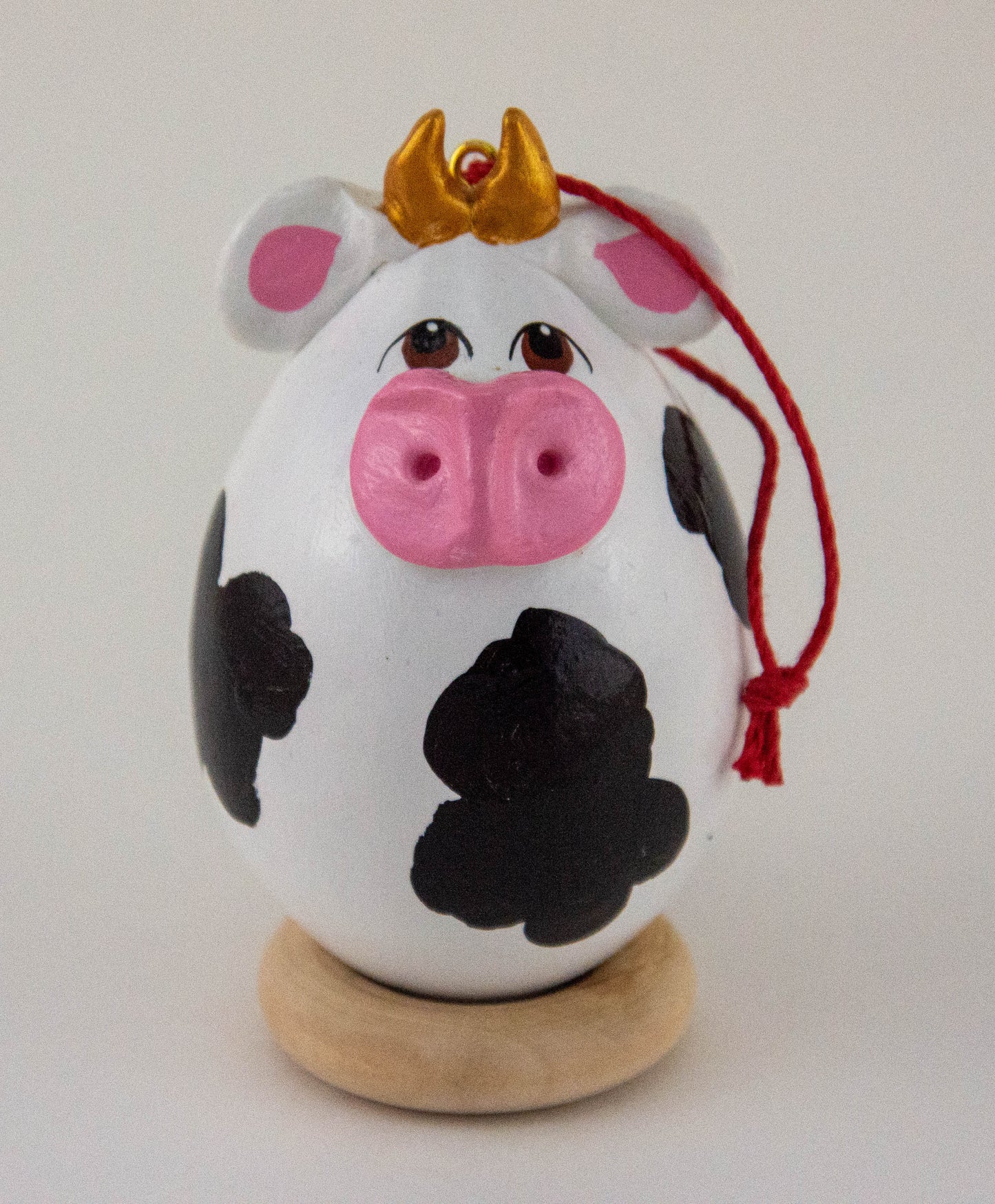 Cow Lover Gourd Ornament Handmade 