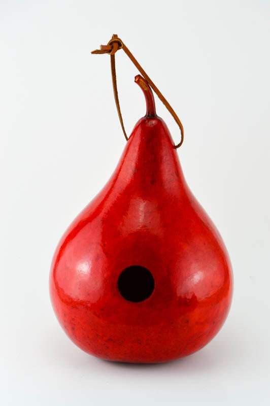Gourd Birdhouse 1.5" hole Red 