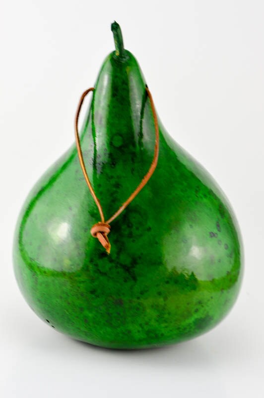 Gourd Birdhouse in Green - Perfect for a Wren or Chickadee