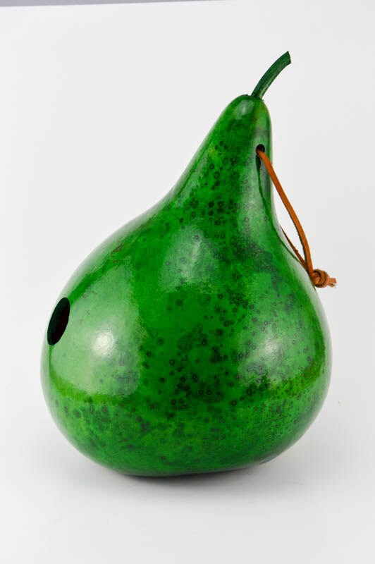 Gourd Birdhouse in Green - Perfect for a Wren or Chickadee