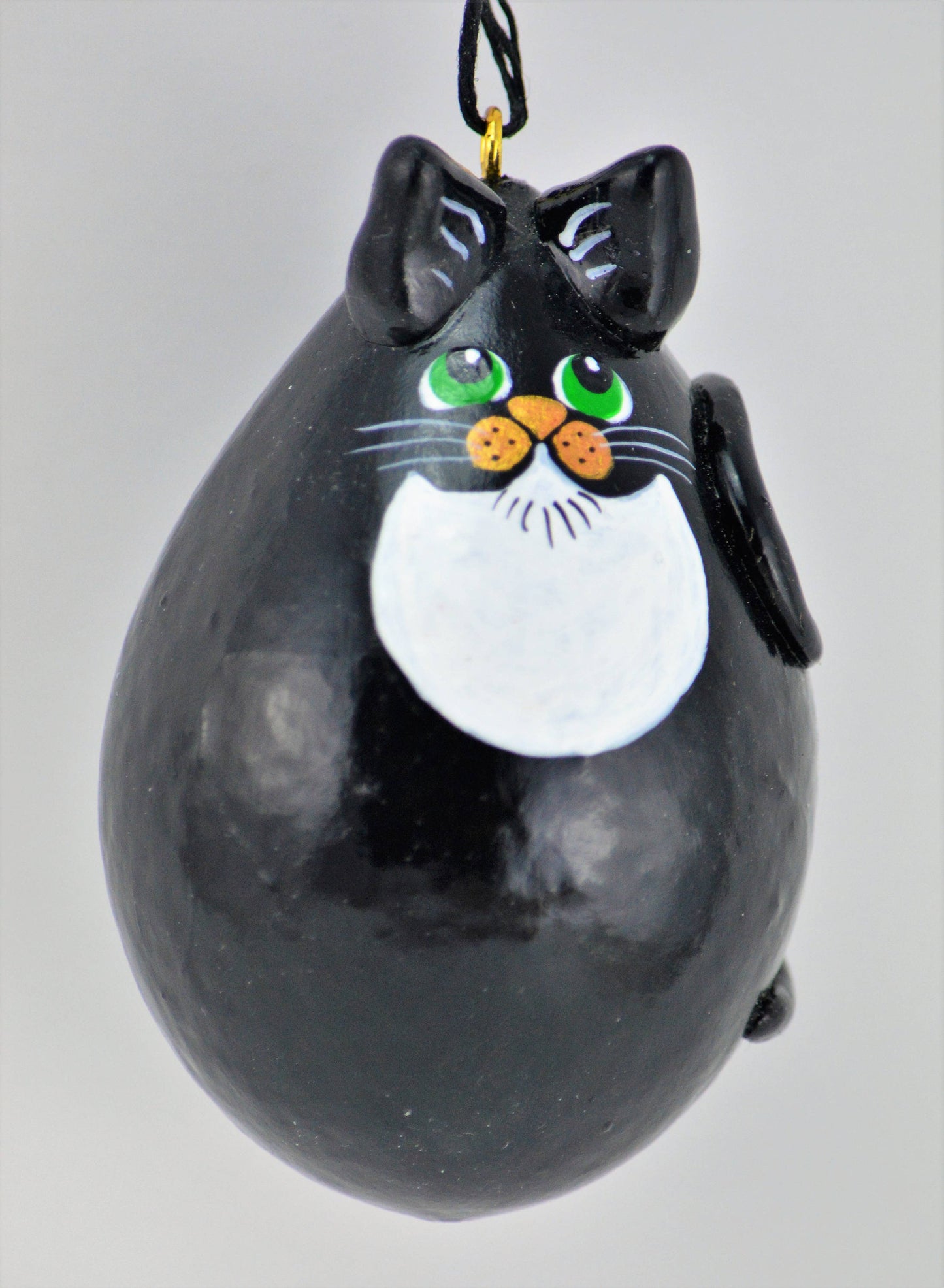 Tuxedo Cat gourd ornaments black and white cat for cat lover