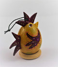 Special Edition Chicken Gourd Ornament with hand-painted floral designs and resin comb and tail