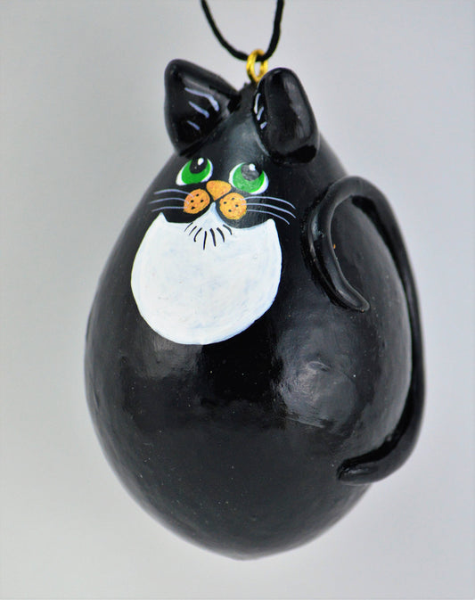 Tuxedo Cat gourd ornaments black and white cat for cat lover