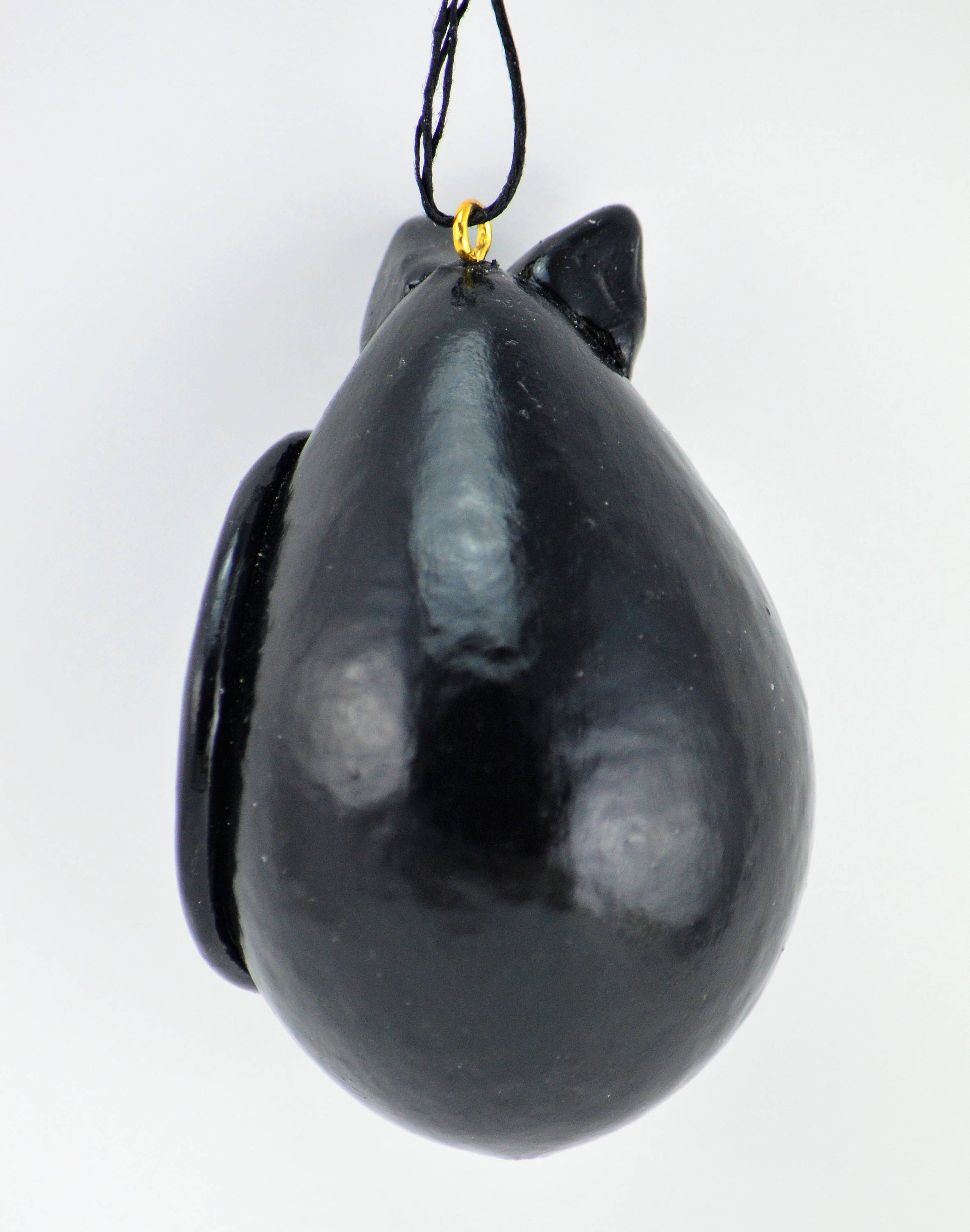 Tuxedo Cat, Egg gourd ornament, Gourdament, Black and white cat, hanging cat, Christmas Ornaments Handmade, Holiday ornaments - Gourdaments