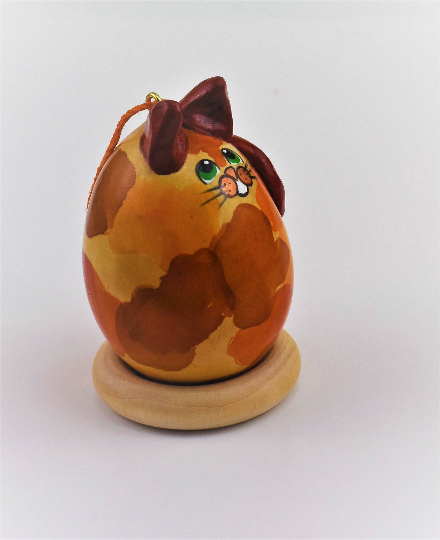 Calico Cat, Gourd Art, Ornament, Cat lover gift, OOAK, Creative Cat, Original Decor, Christmas Ornament, - Gourdaments