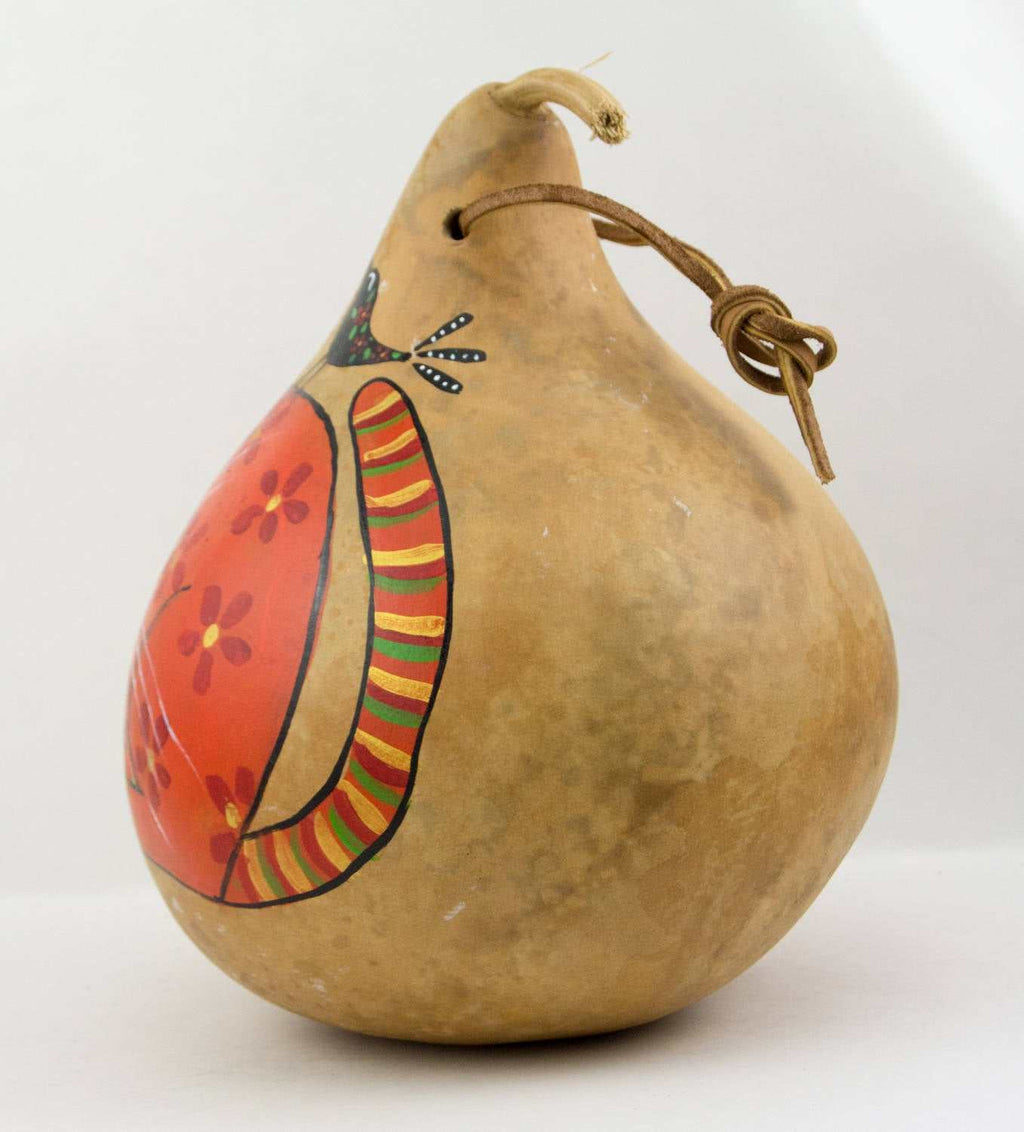 Orange Tabby BIrdhouse Cat back view