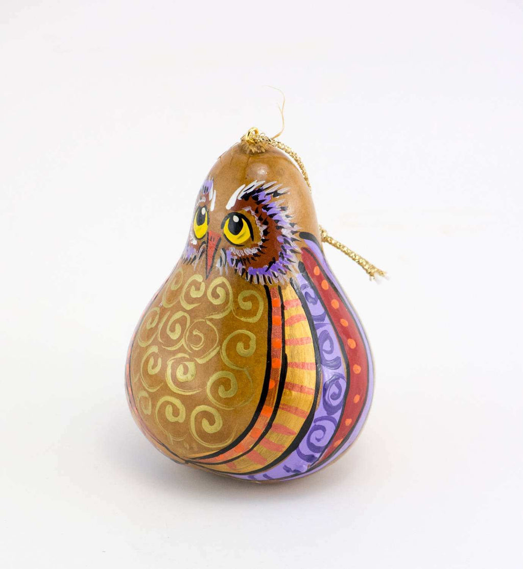 Owl Lover Gift, Owl Ornament, Painted gourd,  Gourd art, Owl painting, Owl decor, Owl Love you Forever, Handmade, OOAK - Gourdaments