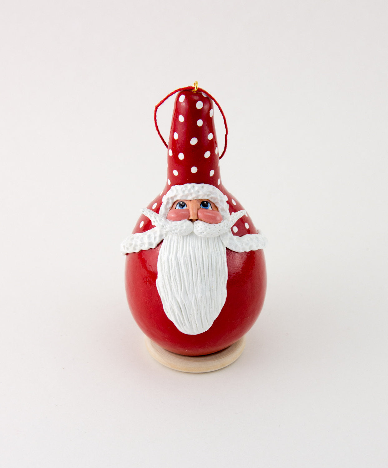 Santa Ornament,  Gourd Art, Christmas Tree Decoration, Father Christmas Ornament,  Old World Santa,  Santa Claus,  Holiday Ornament - Gourdaments