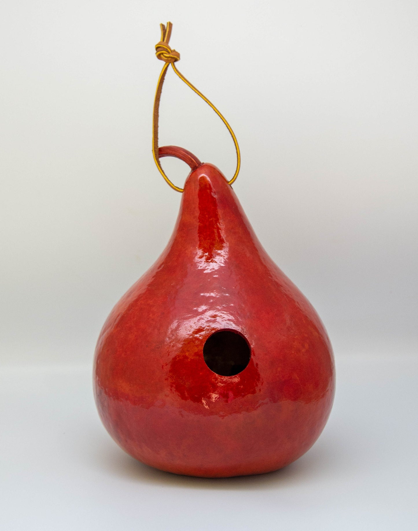 Gourd Birdhouses Handmade Set of 3 Red, Yellow and Green