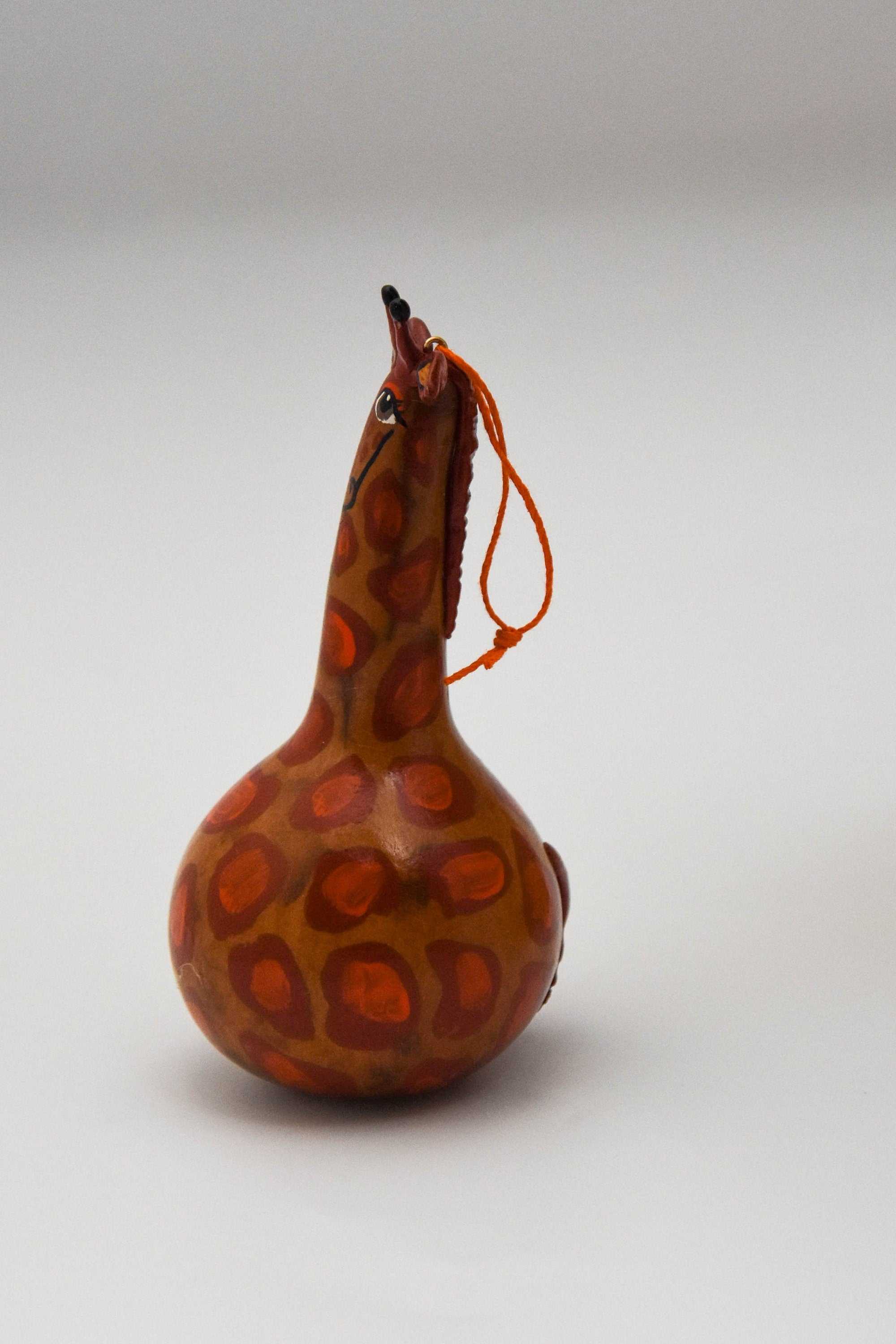 Giraffe Ornament - Gourd Art - Handmade - Gourdament