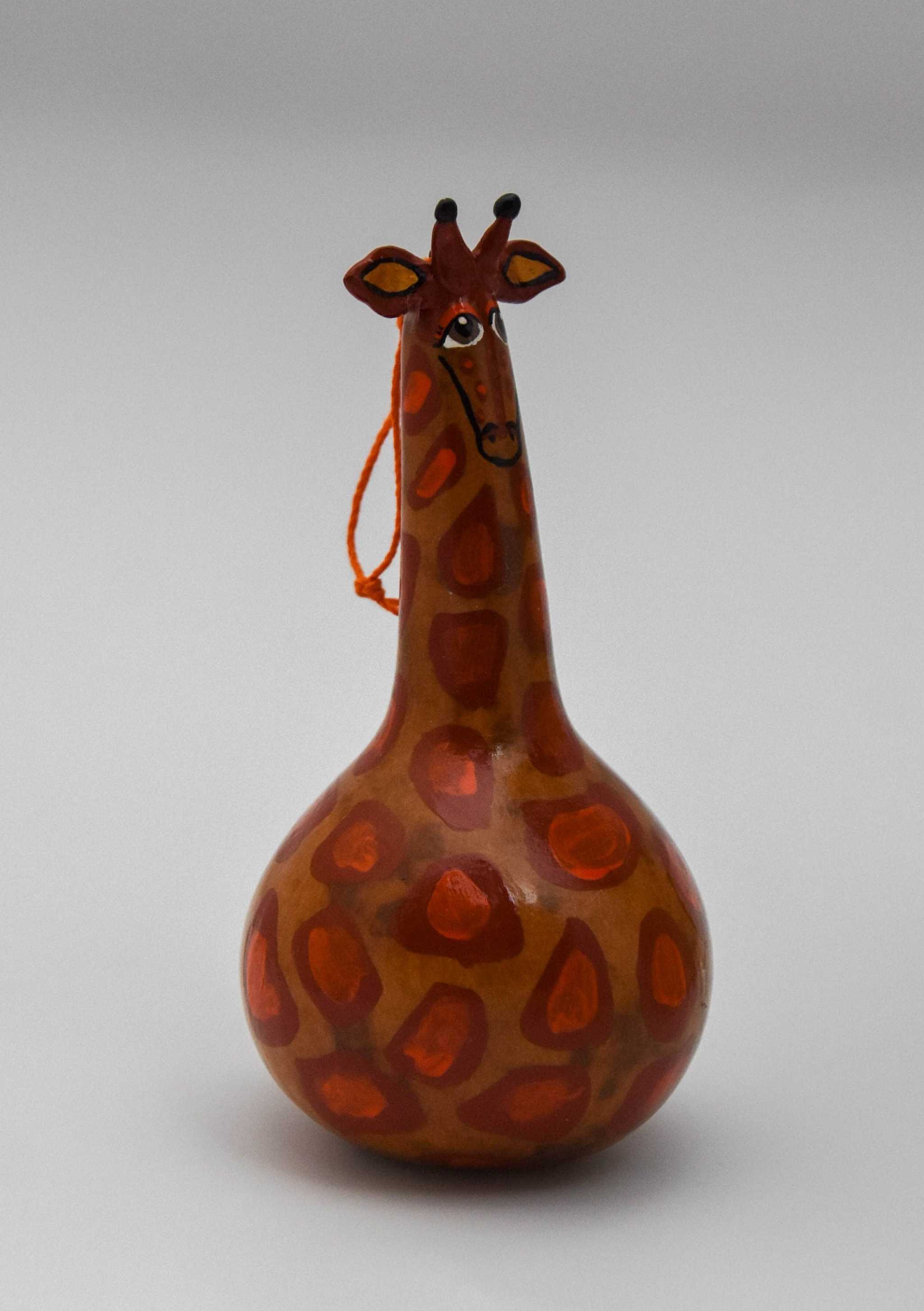 Giraffe Ornament - Gourd Art - Handmade - Gourdament